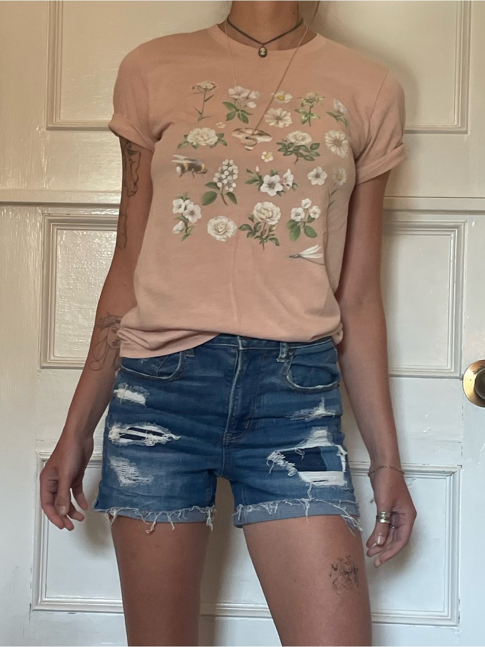 Light Pink Floral Graphic Tee